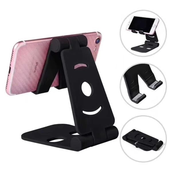 Foldbart Mobilholder – Holder til Mobil, iPad, Tablet Sort—pa