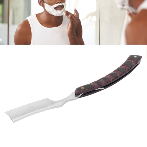 Professionell Säkerhetshandledning för män rakkniv rak kant i rostfritt stål Vintage rakapparatSilver