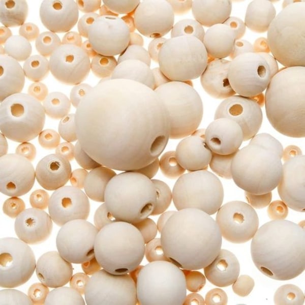 1105 stk treperler for tresing, naturlige trekuler med hull 20mm 16mm 12mm 10mm - WELLNGS_paris