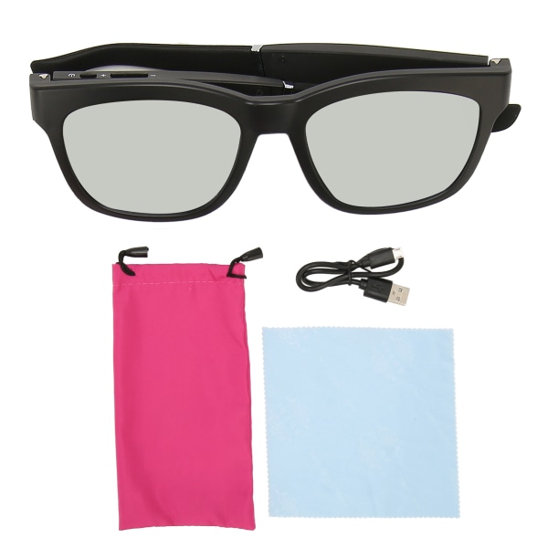 Smarta Bluetooth glasögon Benledning Brusreducering Bluetooth 5.0 trådlösa solglasögon för semester Strandkörning Silvergrå