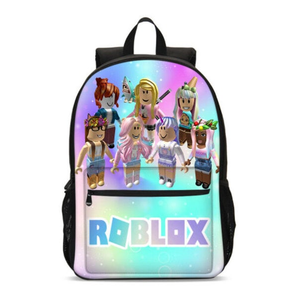 Flickors Regnbåge Roblox Ryggsäck Skolväska Bokväska
