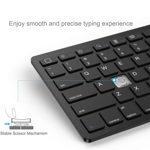 Trådløst tastatur, Bluetooth og USB-mottaker, USB-C-kontakt