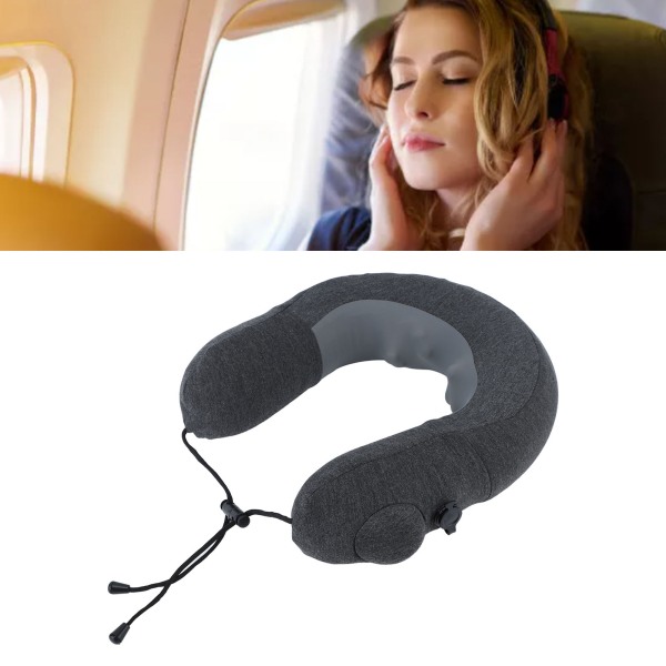 Reise nakkepute Mykt materiale Komfortabel berøring Slitesterk U-form massasjepute for utendørs reisecampingfly