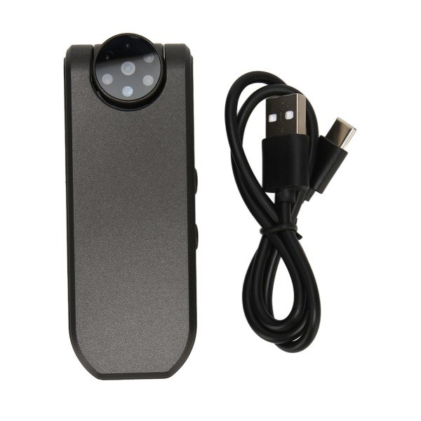 Mini Wearable Camera 1080P Night Vision Genopladelig Motion Detection HD Body Video Recorder til Law Enforcement Sort