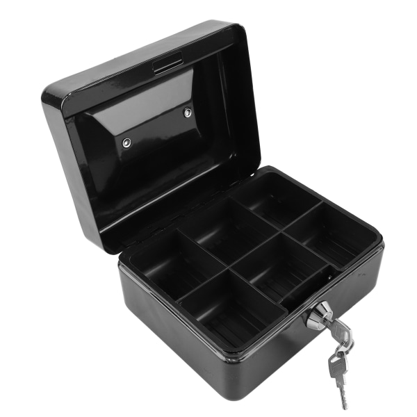 Metallinen kassalaatikko lukolla Kannettava pieni metallisäilytyslaatikko, jossa on 2 avainta rahaa varten asiakirjan kotiauto
