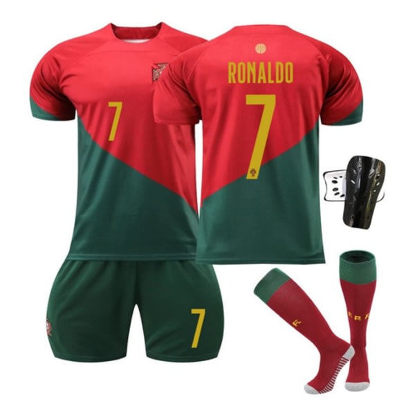 Portugali hemmafotbollströja Cristiano Ronaldo nro 7 tröja set om 4 S (pituus 165-170cm, paino 50-55kg)