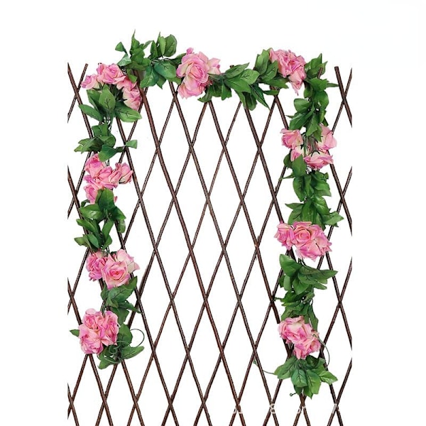 2,4m Kunstig Blomst Simulering Silke Rose Blomst Vine Ivy Hjem Bryllup Dekoration Purple