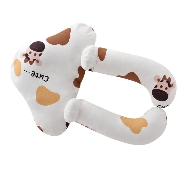 Baby tyyny pään muotoiluun Pehmeä puuvilla Prevent Stle Monitoiminen baby päätyyny nukkuvan lehmän tyynylle ja käsivarrelle