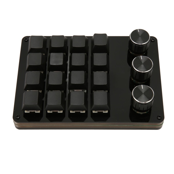 Programmerbart tastatur 16 taster 3 knotter Blå bryter Mekanisk Hot Swappable Mini-tastatur for Gaming Office Media