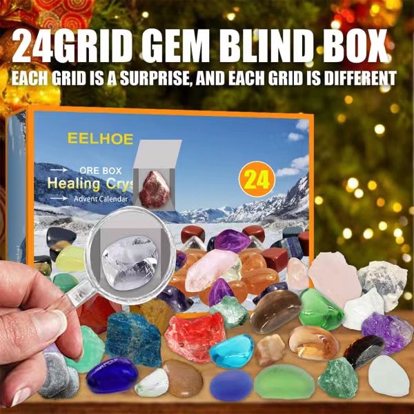 24 dagars sten jul adventskalender Leksak gåva timmar Blind Box