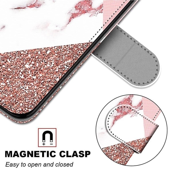 Etui for Motorola Moto E13 malt deksel Magnetisk lukking - Marmor