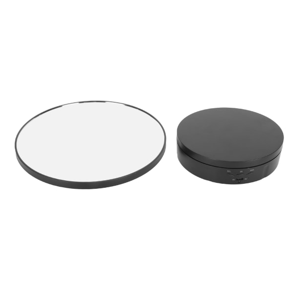 Roterande bildskärmsstativ 2 i 1 automatisk 360 graders elektrisk skivspelare med fjärrkontroll för fotografiprodukt smycken svart