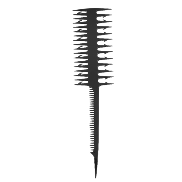 Dobbeltsidet Wide Fine Tooth Highlighting Comb Professional Piece Strip Dyed Hair Comb Black