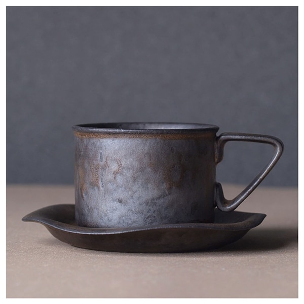 Kaffe Kanne, Te Kopp Håndlaget Retro Kopp og Fat Sett Hjem Utsøkt Atmosfære Kaffe Kopp