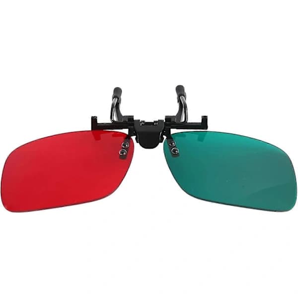Röda Gröna Glasögon, Clip-On Amblyopi Röda Gröna Glasögon Vänster Grön med Glasögonfodral för Terapi