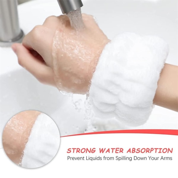 Face Wash Armband Spa Håndleddsvaskebånd HVIT HVIT Hvit White