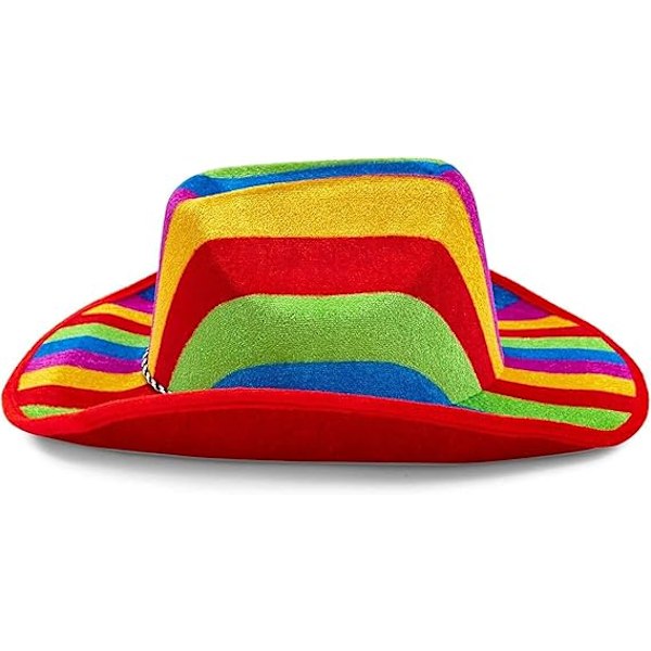 Regnbågsfärgad Cowboyhatt för Prideparad, Maskeradfest (Vuxen, One Size)