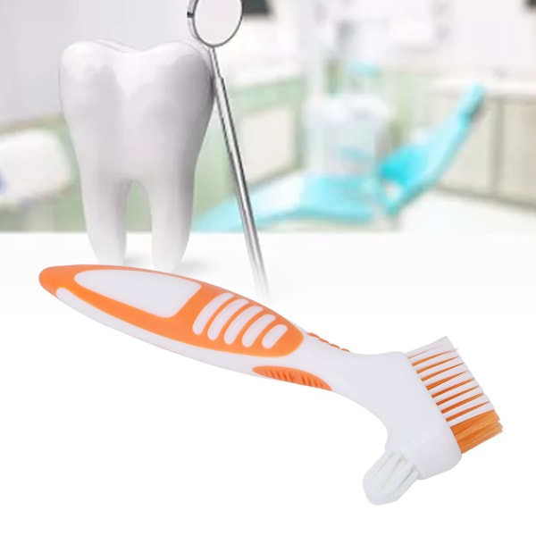Hammasproteesit Hammasharja Kaksipäätä Turvalliset hammasproteesien puhdistusvälineet osittaisiin hammasproteesiin Puoliproteesit Täydelliset hammasproteesit Oranssi