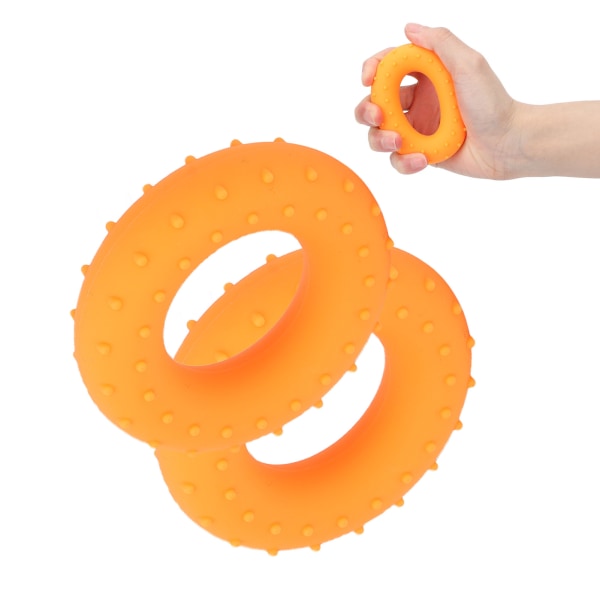 2kpl Kädensijan vahvistin silikoni Kannettava Fitness Finger Strength Training Ring Oranssi 50lb