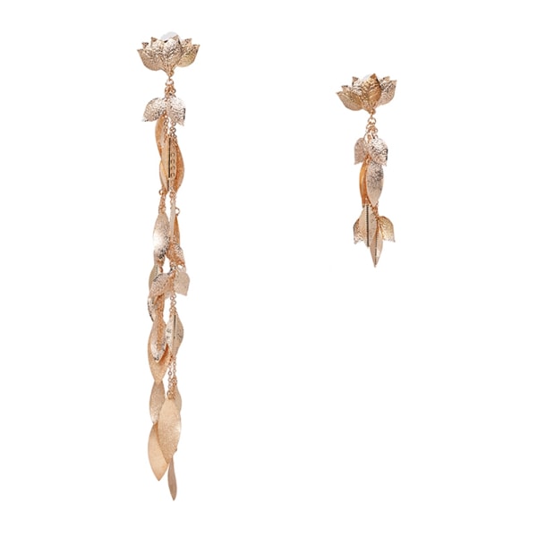 1 par mote legering lange anheng øredobber blad dekorasjon øredobber kvinner smykker gull