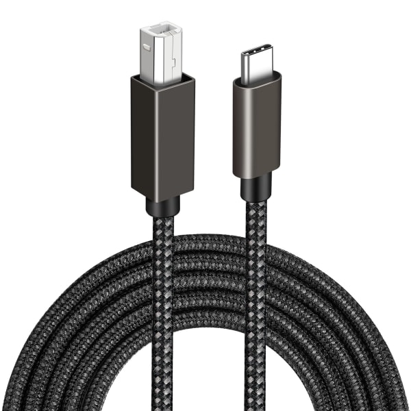 USB-B til USB-C skriverkabel Svart 2 m