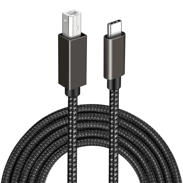 USB-B till USB-C skrivarkabel Svart 2 m