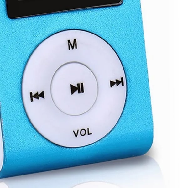 MP3-musikafspiller 128M sangkort bærbar minimusikafspiller med metalskal til studerende, der løber blåt