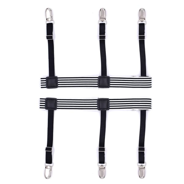 Skjorteholdere Nylon 1 par Sort/Hvid