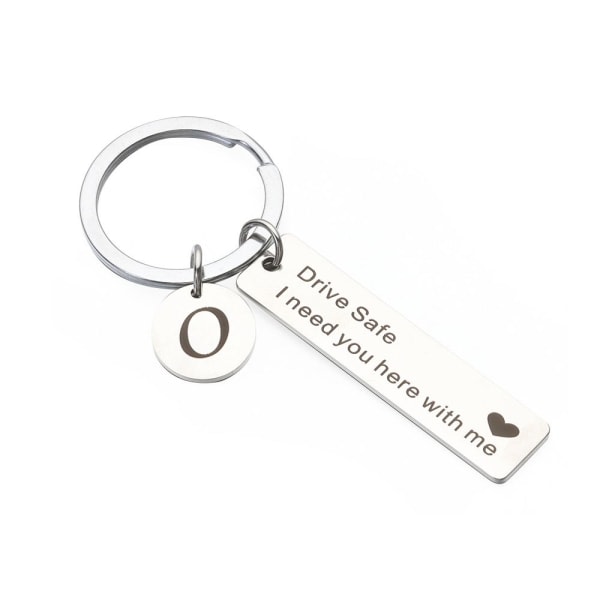 Drive Safe Keychain AZ 26 Initials Letters Key Ring OO