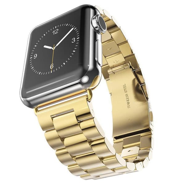 Apple Watch 44mm (4) - Elegant Lenke i Rustfritt Stål Blå