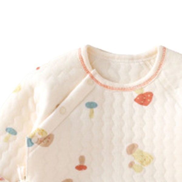 Baby långärmad topp i bomull Hem Söt varm färgglad print skjorta med knäppning på sidan 59 cm