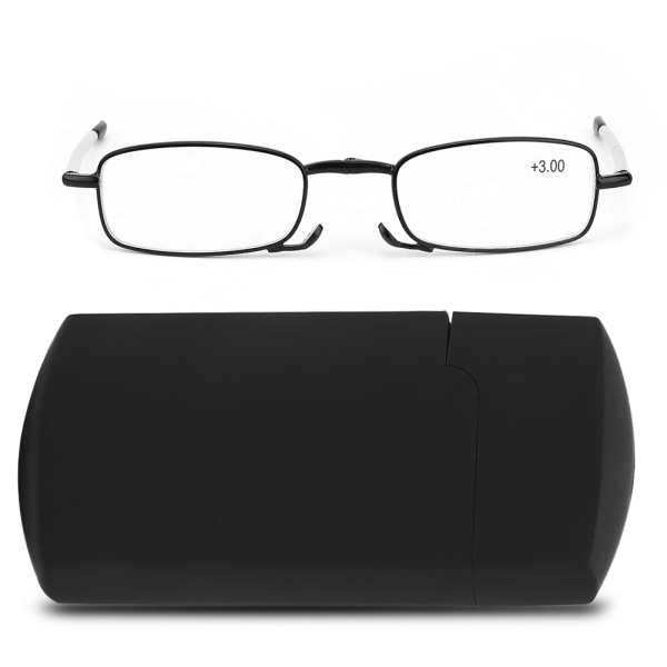 Presbyopiske briller Mænd Kvinder Foldebare Bærbare Anti Fatigue læsebriller (Sort +3,00)