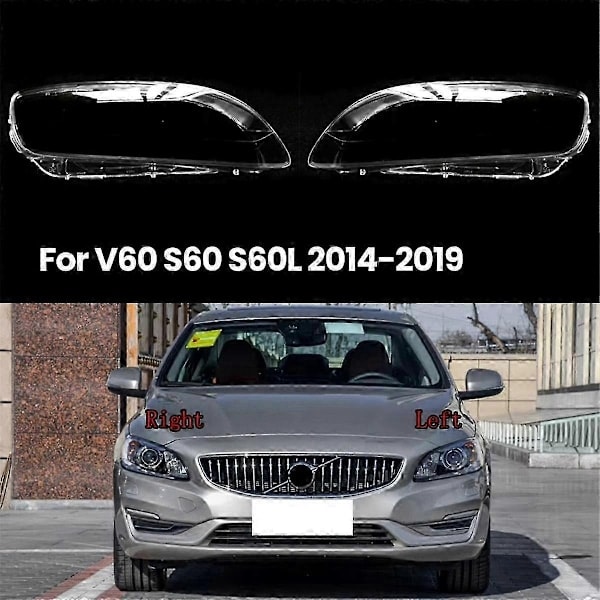 Passer for S60 S60L 2014-2019 modeller transparent lampeskjerm frontlyktdeksel frontlykt skall linse høyre-Xin（PA）