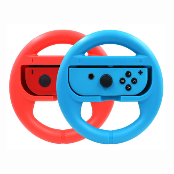 För Nintendo Switch Racing OLED vänster och höger handtag ratt Joy Con handtag Rött och blått par