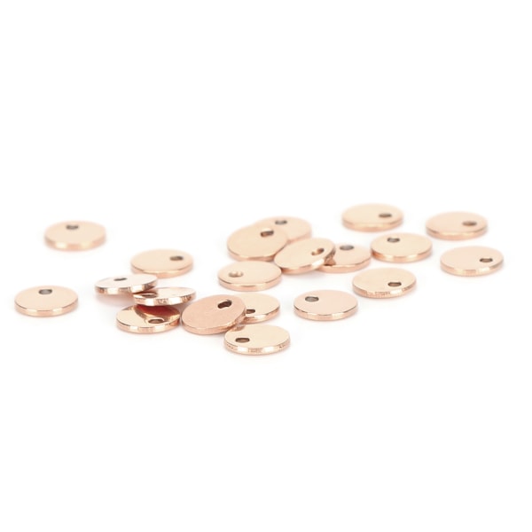 20 stk DIY rund vedhæng i rustfrit stål hundemærke med hul smykkefremstillingstilbehør Rose guld 6 mm