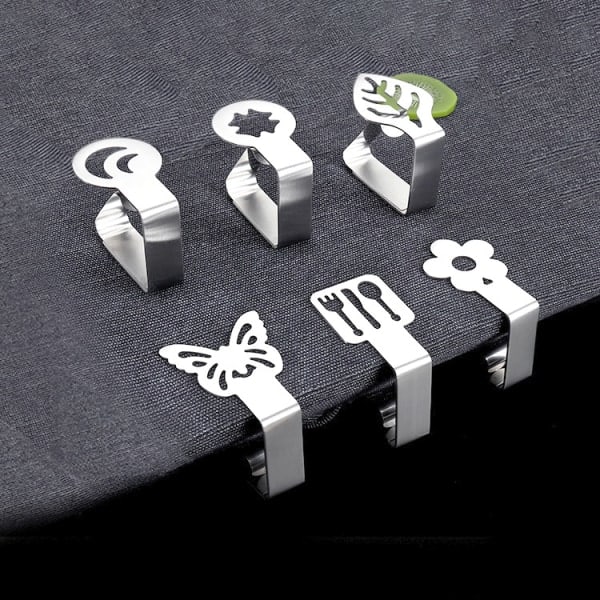 Butterfly Shaped Tablecloth Clips / Tablecloth Holders, 4-Pack Silver