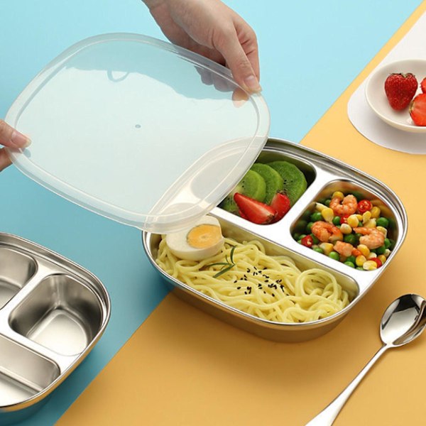 Lunchlåda i Rostfritt Stål, Silver Silver
