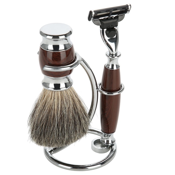 Mænds barberværktøjssæt 2 I 1 bærbar buet barberbørste Manuel barberstativholder