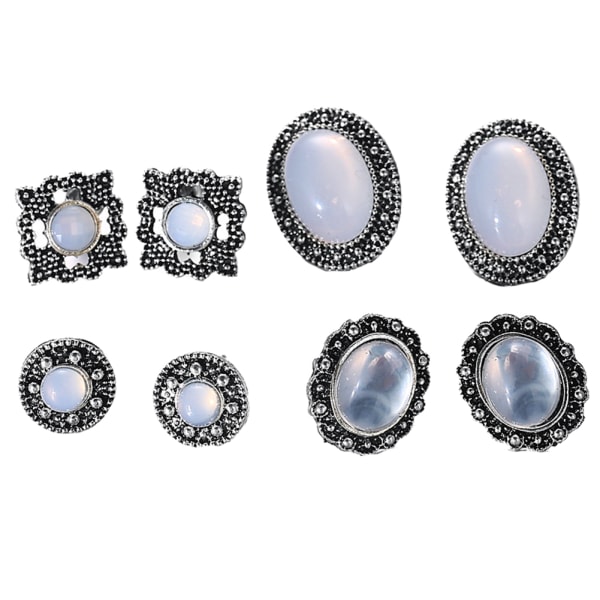 4 par mode enkla opal örhängen legering örhängen set smycken tillbehör gåva