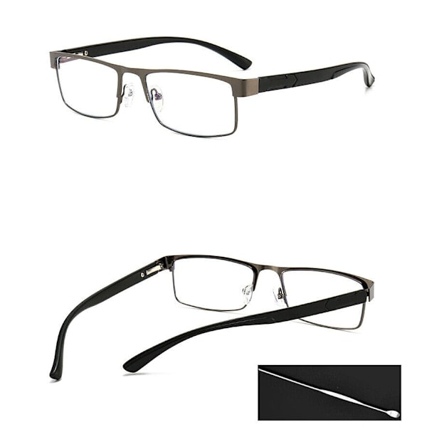 3-pack Herr Metall Läsglas Rektangulära Läsglasögon 2,0_paris