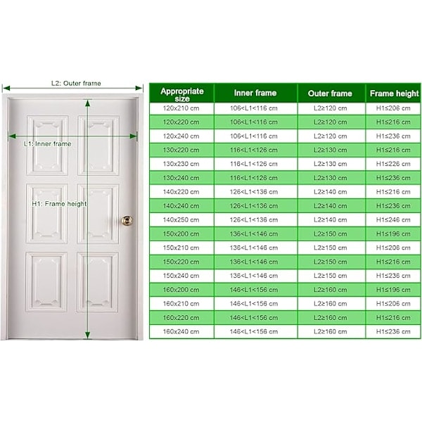 Paris_Myggnett Magnetisk Dør 120x210cm Meget Tett Nett Myggnetting Magnetdør Gardin Anti Fluer Insektmiddel med Teip, Magnetiske Stifter
