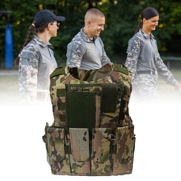Militärväst för män Lätt justerbar utomhusträningsväst Multi utomhusutrustning för fiske Resande CP