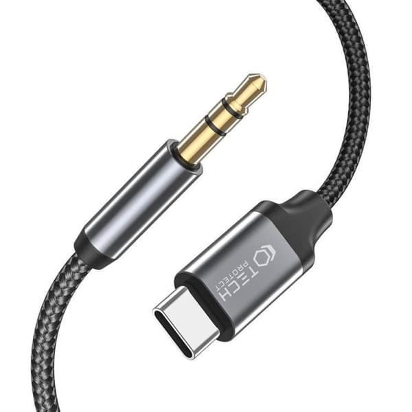 Tech-Protect USB-C til Aux Mini (3,5 mm) Kabel 120 cm Sort 50