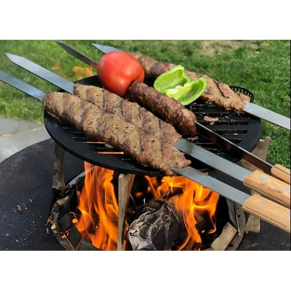 15,75 tommer lange 5/8 tommer brede 2 mm tynde grillspyd i rustfrit stål, 8 stykker, sølv