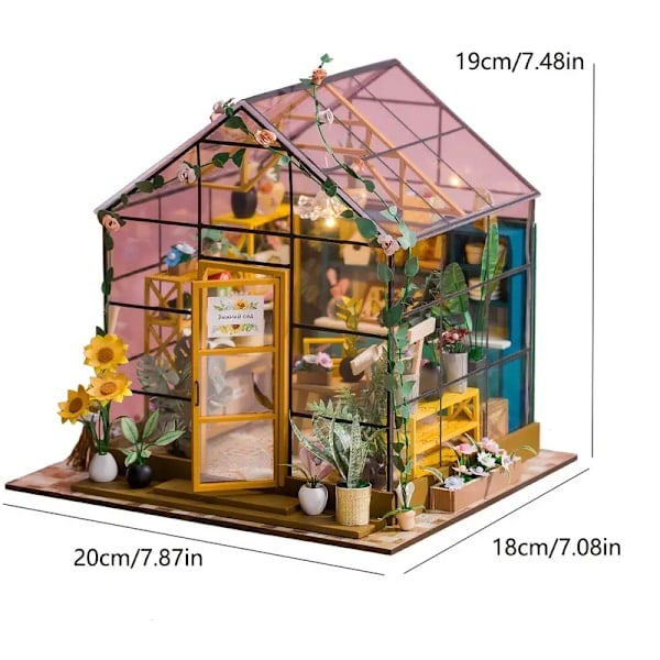 DIY Puutalon Nukkekotipaketti Huonekaluilla - Pienoiskokoinen 3D-palapeli Kodin Sisustukseen