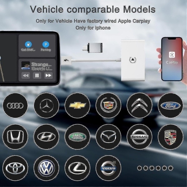 2024 Trådlös Carplay-adapter, tn Vtec Carplay-aktiveringsdongel för iPhone för bilmodeller 2017-2022_paris