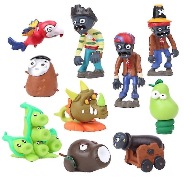 10 stk Plants Vs Zombies Figur Peashooter Solsikke Væghængt Tegneserie Model