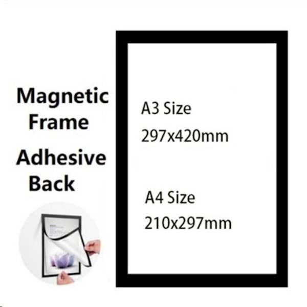 Magnetisk ram Fotoramme SVART A4 sort black A4