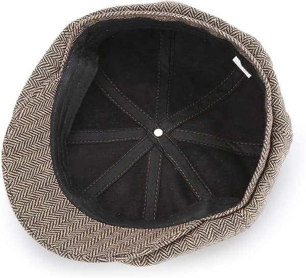 Baker Boy Hat 8 Panel Herringbone Tweed Gatsby Hat Ivy Irish