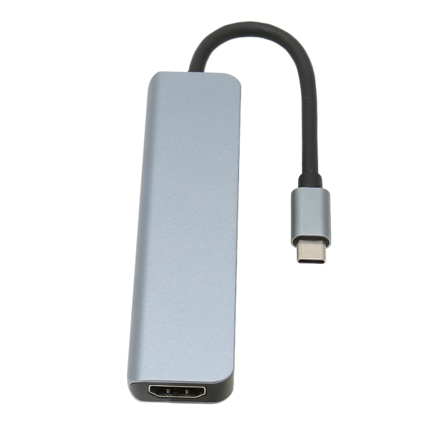6 i 1 USB C Hub Typ C till HD Multimedia Interface USB3.0 USB2.0 PD Minneskort Lagringskort Multiport USB C Adapter Grå